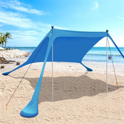 Amazon.com: BRONOM Beach Canopy Beach Tent Sun Shelter 7.5X7.5 FT Beach ...