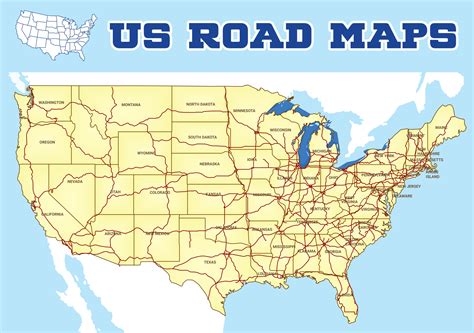 High Resolution Printable Us Road Map