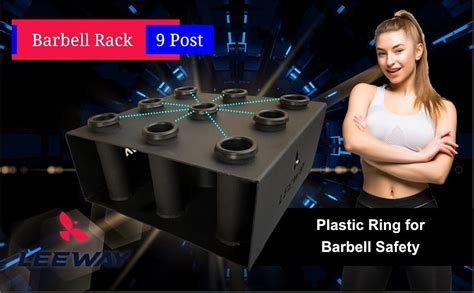 Leeway 9 Barbell Holder, Vertical Olympic Bar Holder Rack for 2-Inch ...