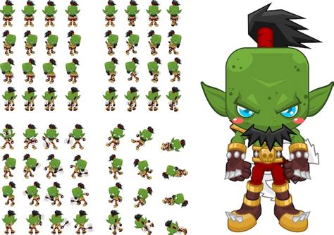 Orc warrior game character | Premium Vector