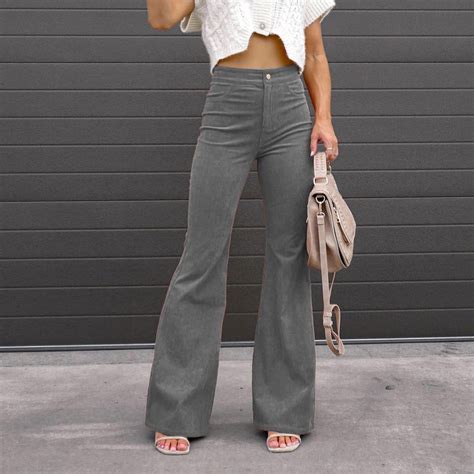Ayolanni Gray Petite Pants for Petite Women's Fashion Solid Color ...