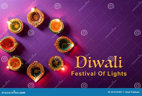Happy Diwali - Clay Diya Lamps Lit during Dipavali, Hindu Festival of ...