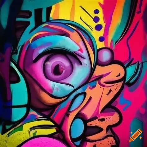 Vibrant graffiti art piece