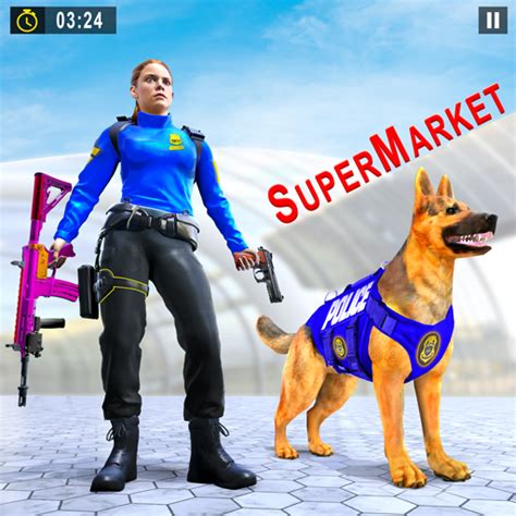 Police Dog Supermarket Crime Shooting/ Supermarket Games: Shopping Mall ...