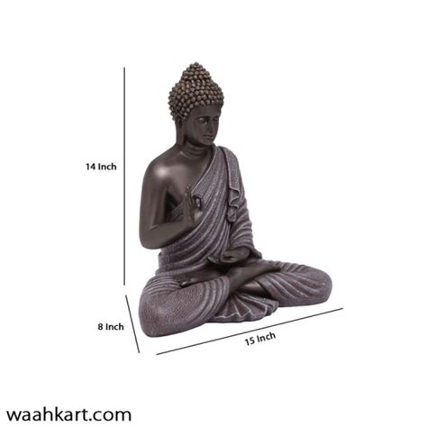 Buy Online Gautam Buddha Sitting Statue - Grey and Bronze Shade l ...