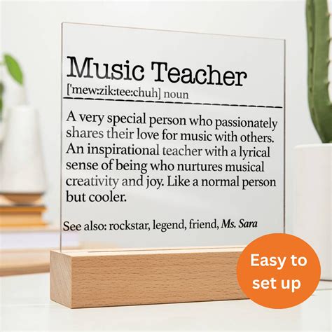 Music Teacher Definition, Custom Music Teacher Gift, Music Teacher ...