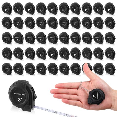 Kanayu 50 Pcs Mini Measuring Tape 3 ft/ 1m Retractable Keychain Tape ...