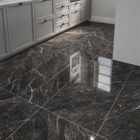 Destiny Midnight Polished Tile | Kitchen tile inspiration, Dark tile ...