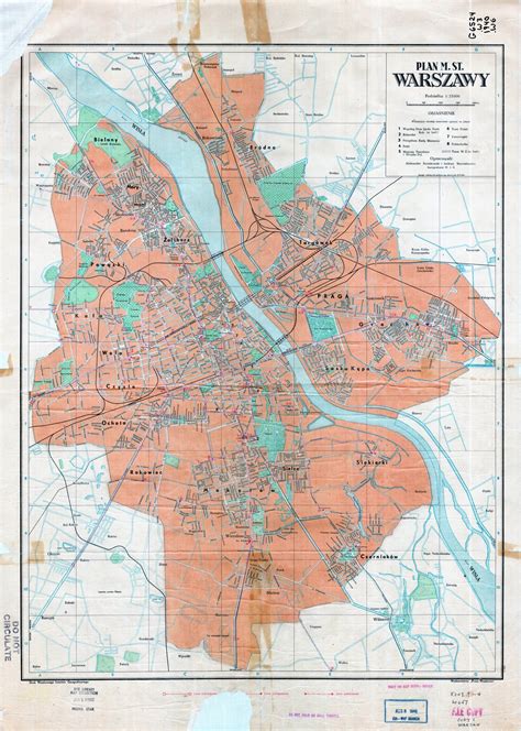 Large scale detailed old city plan of Warsaw - 1948 | Warsaw | Poland ...