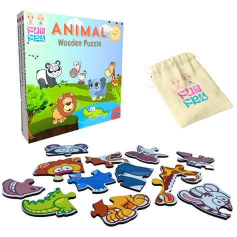 Buy Fun Fry Montessori Wooden Jigsaw Puzzles for Kids Wooden Puzzle for ...