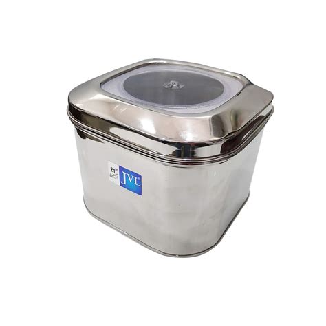JVL Stainless Steel Cubic Tin Storage Container – Sarathy Kitchenware