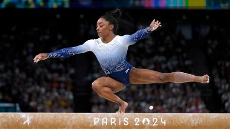WATCH: Simone Biles competes in balance beam finals at Paris Olympics ...