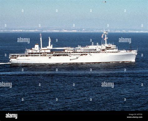 Aerial starboard beam view of the submarine tender USS MCKEE (AS 41 ...