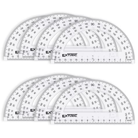 Extricprotractor 8 Count Protractor For Geometry 6 Inch Clear Plastic ...