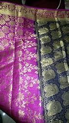 MIMOSA Women's Kanchipuram Silk Saree With Blouse Piece (201-NVY-RNI ...