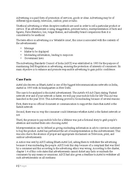 Ethical Issues in Management - Report Forty Three - Advertising is a ...
