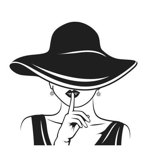 vector beautiful woman wearing a hat vector silhouette 12320959 Vector Art at Vecteezy