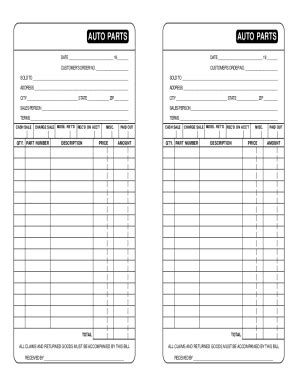 Auto Parts Invoice Template 2020-2026 - Fill and Sign Printable ...