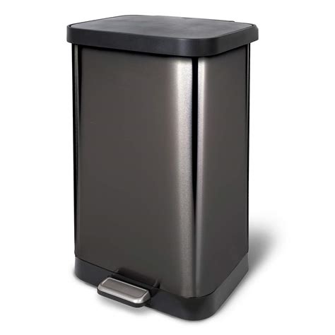 Glad 20 Gallon / 75.5 Liter Extra Capacity Stainless Steel Step Trash ...