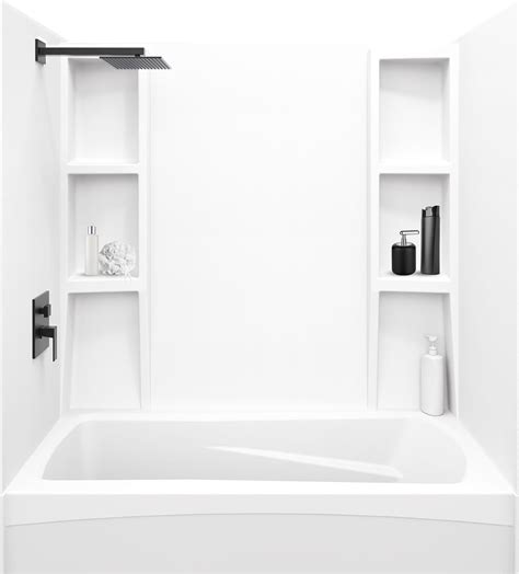 Tub Wall Surround - Waterproof, Easy-to-Install, Two Shelf Units Kit ...