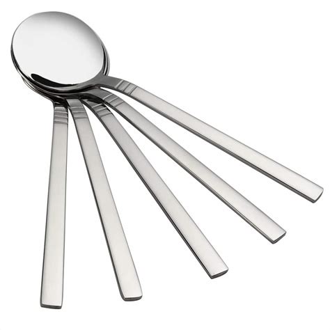 Fiaze Round Soup Spoon, 12 Pieces Stainless Steel Bouillon Spoons ...