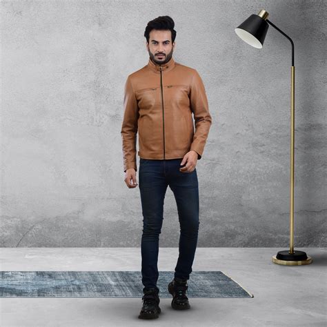 MENS LEATHER JACKET 410142(TAN) – SREELEATHERS