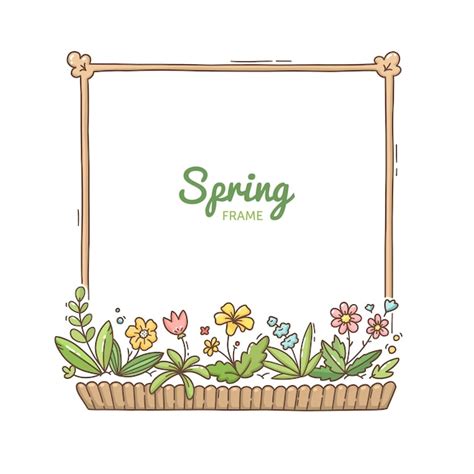 Hand drawn spring floral frame | Free Vector
