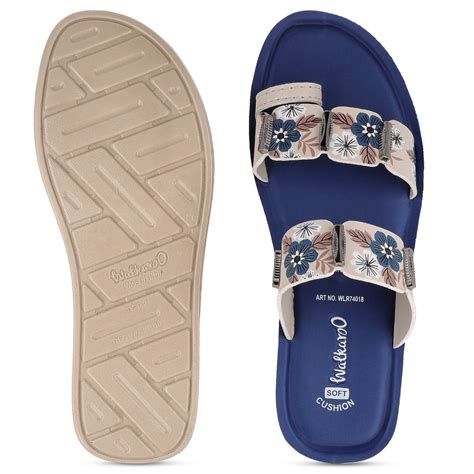 Women's Daily Wear Sandals - WLR74018 Navy Blue – Walkaroo Footwear
