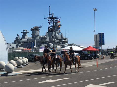 Battleship & Mounted Police - USS Iowa, San Pedro, California | Uss ...