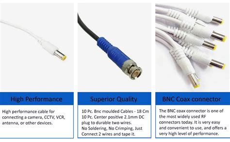 RIVER FOX® Combo BNC Connector with Copper Wire Moulded - 18CM Power ...