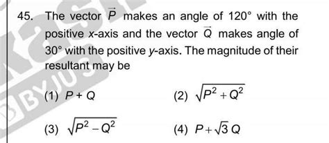 45. The vector P makes an angle of 120° with the positive x-axis and ...