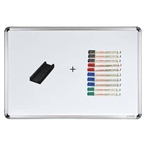 ALKOSIGN Astra Chrome Non-Magnetic White Board Melamine Surface (3 x 5 ...