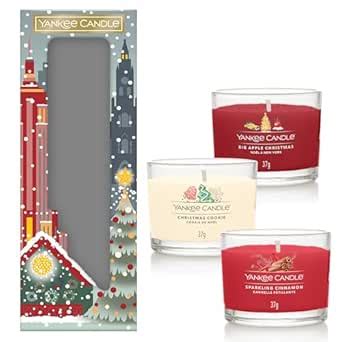Yankee Candle Christmas Scented Candles Gift Set, 3 Scented Mini Filled ...