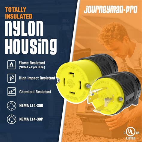 Journeyman-Pro Industrial Grade 30 Amp Locking Plug & Connector Set ...