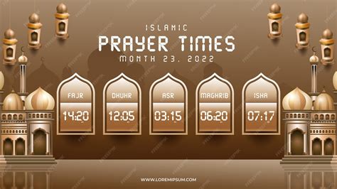 Premium Vector | Islamic prayer time schedule vector template design