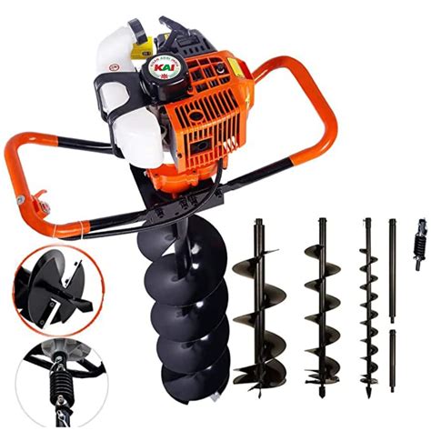 KISAN AGRI India Heavy Duty Drill Hole Earth Auger 82cc with 4inch ...