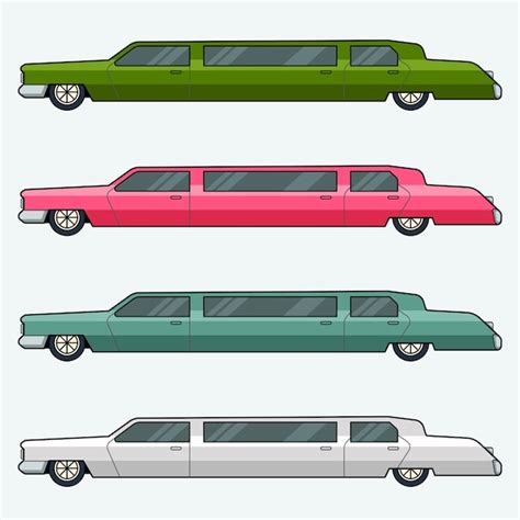 Luxury limousine car vector set art illustration design | Premium Vector