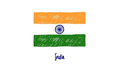 ilustración de boceto de color de lápiz de bandera de país nacional de india 16328575 PNG