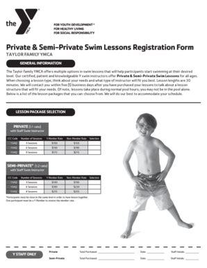 Fillable Online ymcagwc Private & Semi-Private Swim Lessons ...