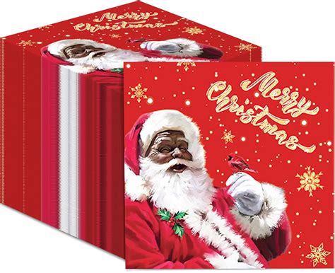 Amazon.com: 100 Pcs African American Paper Napkins Black Santa ...