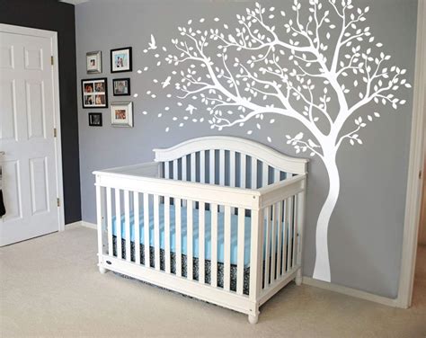Buy Tree Wall Decal Large Tree Wall Sticker Forest Mural Tree Blowing ...
