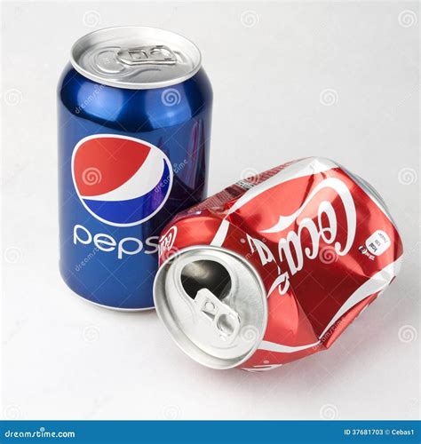 Pepsi and Coca-cola cans editorial stock photo. Image of brand - 37681703
