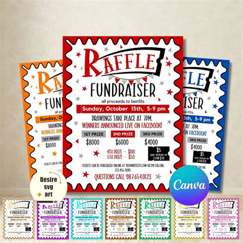 Editable Raffle Fundraiser Templates Flyer, Raffle Ticket Fundraiser ...