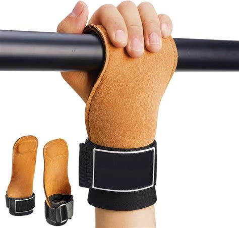 Buy Leosportz Gym Gloves for Men Workout - Leather Weight Lifting Strap ...