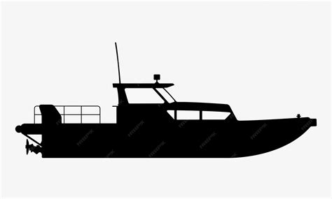 Premium Vector | Patrol boat silhouette, naval vessel ship illustration.