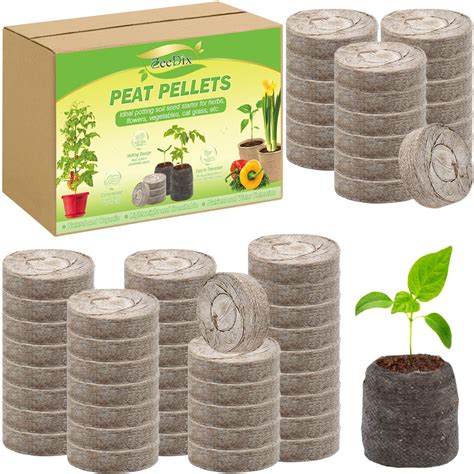 ZeeDix 50pcs 50mm Peat Pellets, Compressed Seed Starter Soil Peat Plugs ...
