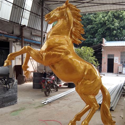 玻璃钢雕塑仿铜马
