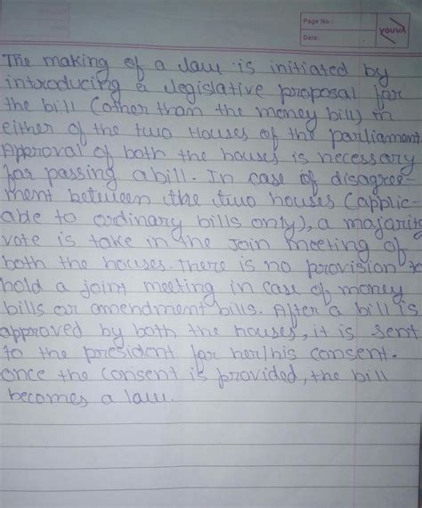describe the procedure followed by the union Parliament is passing an ...