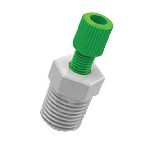 Cole-Parmer VapLock™ Fitting, Green PP Nut, Blue ETFE Ferrule, Straight ...