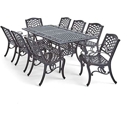 Phoenix Outdoor 8-Seater Cast Aluminum Dining Set | Ubuy India